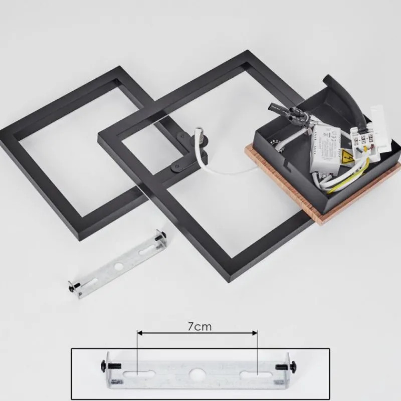 hofstein Plafonnier Bealo LED Brun, Couleur bois, 1 lumière