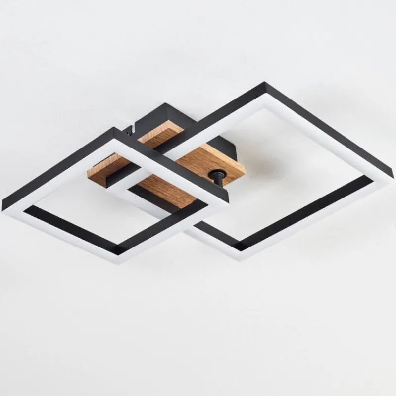 hofstein Plafonnier Bealo LED Brun, Couleur bois, 1 lumière