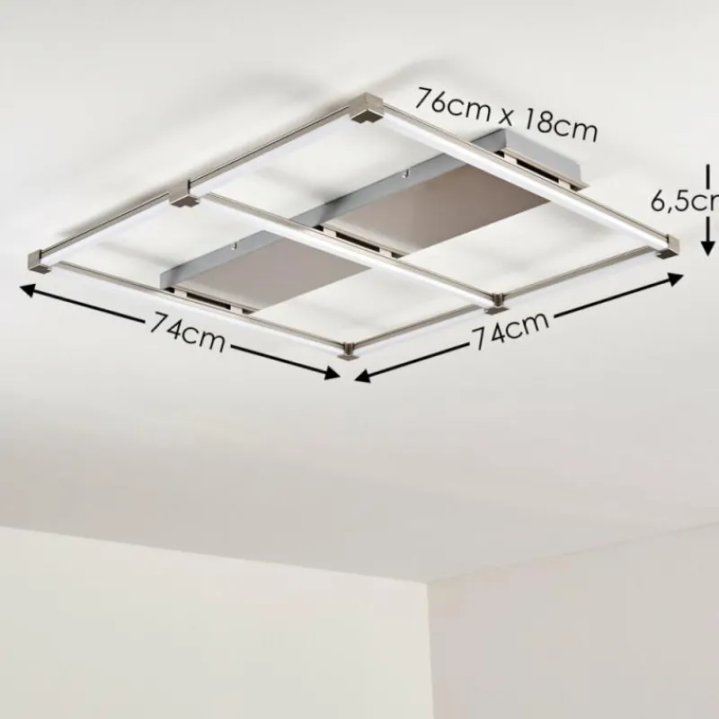 hofstein Plafonnier Beken LED Nickel mat, 1 lumière
