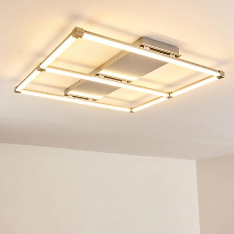 hofstein Plafonnier Beken LED Nickel mat, 1 lumière