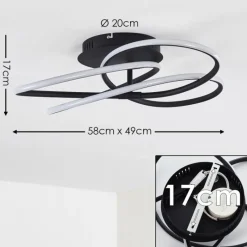 hofstein Plafonnier Belgorod LED Noir, 1 lumière