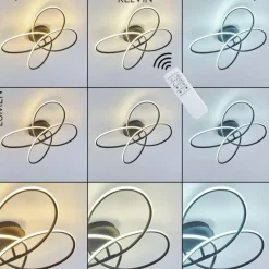 hofstein Plafonnier Belgorod LED Noir, Blanc, 1 lumière, Télécommandes