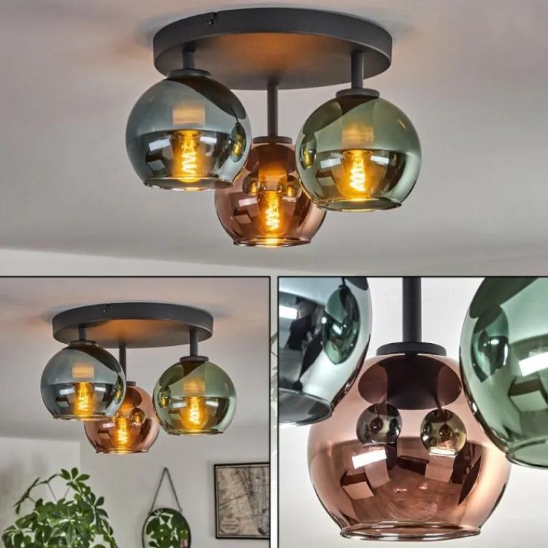 hofstein Plafonnier Belp Noir, 3 lumières