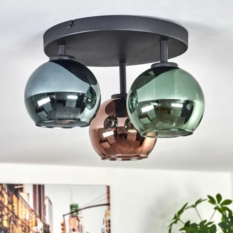 hofstein Plafonnier Belp Noir, 3 lumières