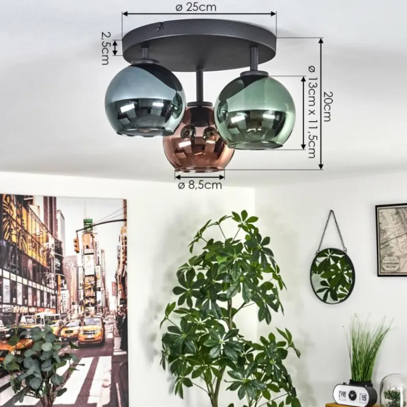 hofstein Plafonnier Belp Noir, 3 lumières