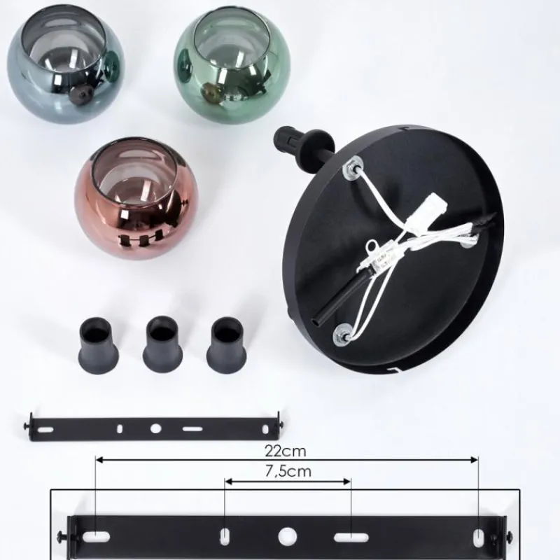 hofstein Plafonnier Belp Noir, 3 lumières