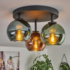 hofstein Plafonnier Belp Noir, 3 lumières