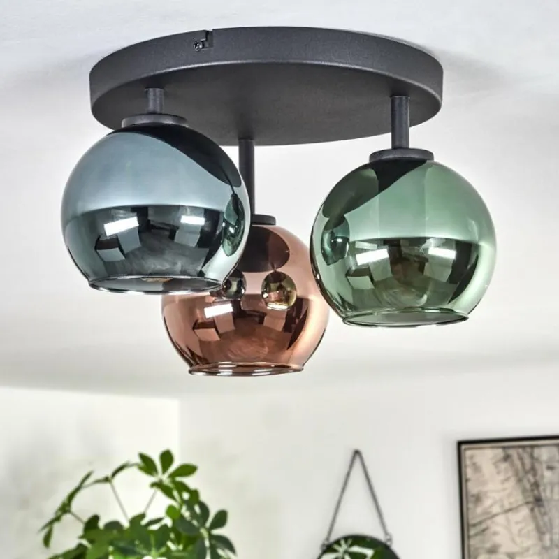 hofstein Plafonnier Belp Noir, 3 lumières