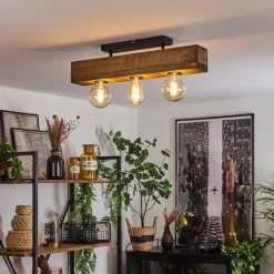 Lampes Industrielles-hofstein Plafonnier Berat Brun, Noir, 3 lumières