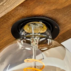 Lampes Industrielles-hofstein Plafonnier Berat Brun, Noir, 3 lumières