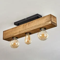 Lampes Industrielles-hofstein Plafonnier Berat Brun, Noir, 3 lumières