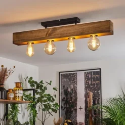 Lampes Industrielles-hofstein Plafonnier Berat Brun, Noir, 4 lumières