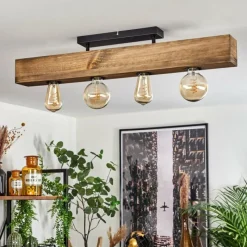 Lampes Industrielles-hofstein Plafonnier Berat Brun, Noir, 4 lumières