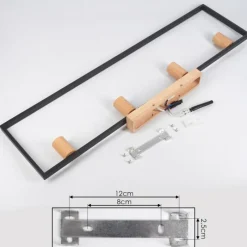 Lampes Industrielles-hofstein Plafonnier Bergo Couleur bois, Écru, Noir, 4 lumières