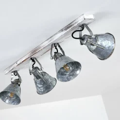 Lampes Industrielles-hofstein Plafonnier Berkeley Bois clair, Zingué, 4 lumières
