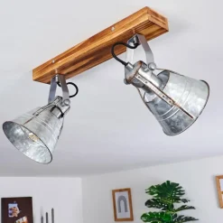 Lampes Industrielles-hofstein Plafonnier Berkeley Brun foncé, Zingué, 2 lumières