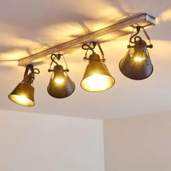 Lampes Dorées-hofstein Plafonnier Berkeley Or, Blanc, 4 lumières