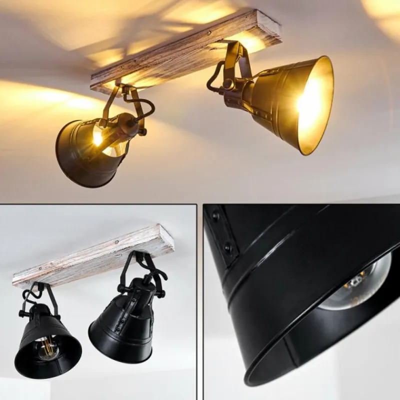 Lampes Dorées-hofstein Plafonnier Berkeley Or, Blanc, 2 lumières