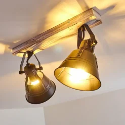 Lampes Dorées-hofstein Plafonnier Berkeley Or, Blanc, 2 lumières