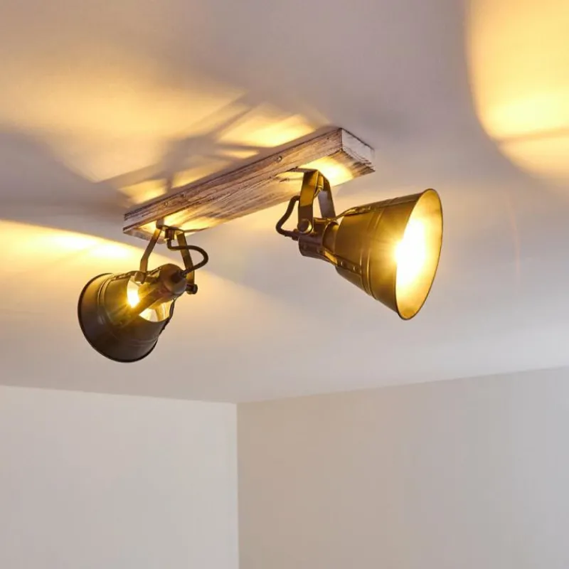 Lampes Dorées-hofstein Plafonnier Berkeley Or, Blanc, 2 lumières