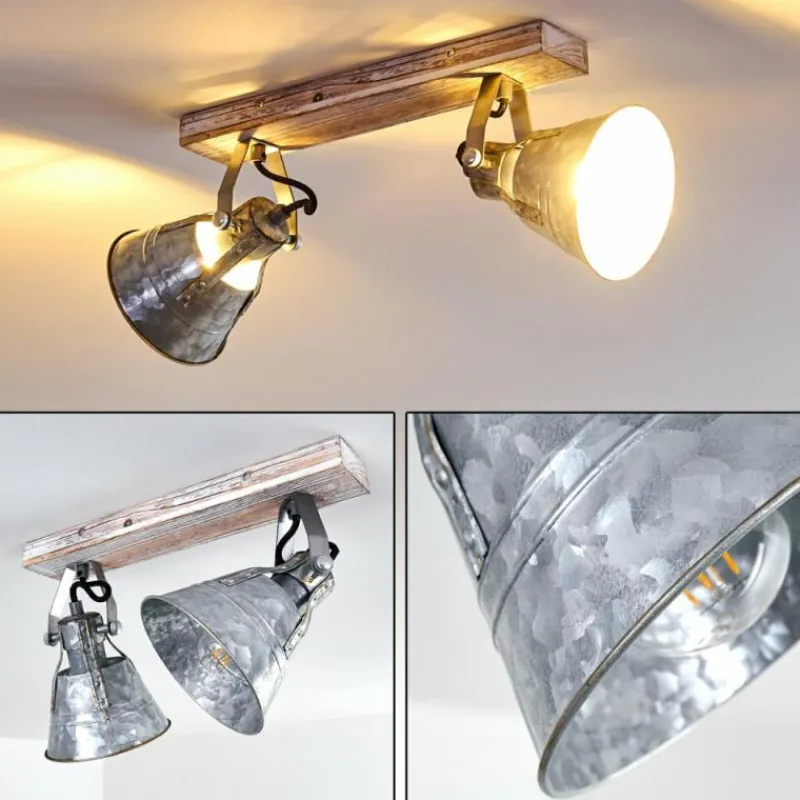 Lampes Dorées-hofstein Plafonnier Berkeley Or, Blanc, 2 lumières