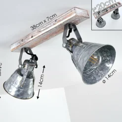 Lampes Dorées-hofstein Plafonnier Berkeley Or, Blanc, 2 lumières