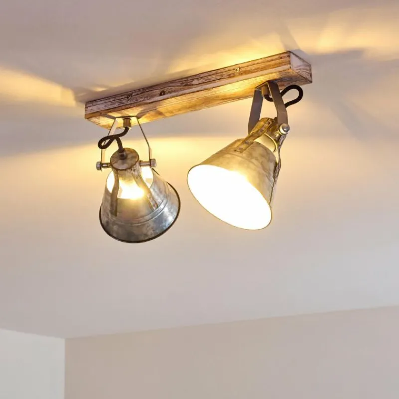 Lampes Dorées-hofstein Plafonnier Berkeley Or, Blanc, 2 lumières