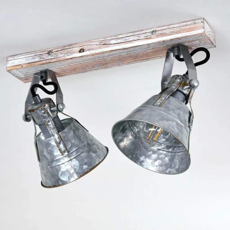 Lampes Dorées-hofstein Plafonnier Berkeley Or, Blanc, 2 lumières