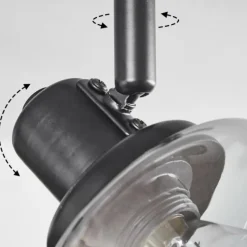 Suspension Verre Fumé-hofstein Plafonnier Betania Noir, 4 lumières