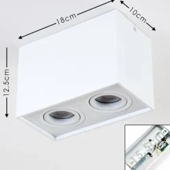 hofstein Plafonnier Betsie Blanc, 2 lumières