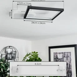 hofstein Plafonnier Bina LED Blanc, 1 lumière, Télécommandes