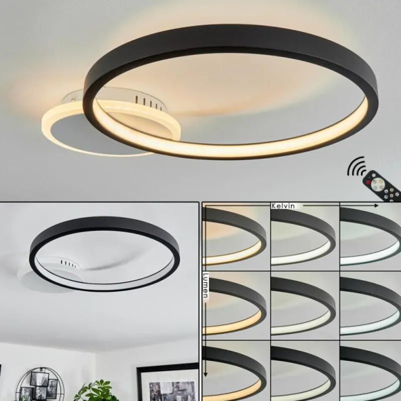 hofstein Plafonnier Bina LED Blanc, 1 lumière, Télécommandes