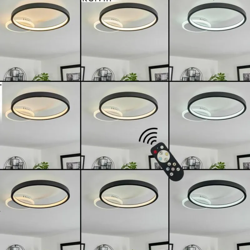 hofstein Plafonnier Bina LED Blanc, 1 lumière, Télécommandes