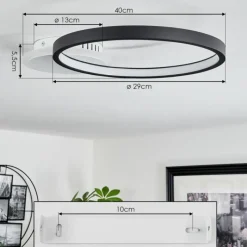 hofstein Plafonnier Bina LED Blanc, 1 lumière, Télécommandes