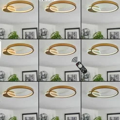 hofstein Plafonnier Bina LED Laiton, 1 lumière, Télécommandes
