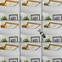 hofstein Plafonnier Bina LED Laiton, 1 lumière, Télécommandes