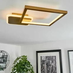 hofstein Plafonnier Bina LED Laiton, 1 lumière, Télécommandes