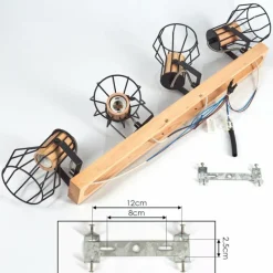 Style Boho-Chic-hofstein Plafonnier Binot Écru, Noir, 4 lumières