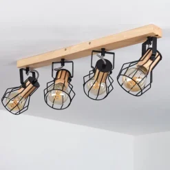 Style Boho-Chic-hofstein Plafonnier Binot Écru, Noir, 4 lumières