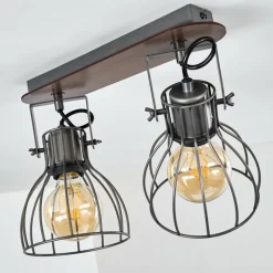 Lampes Vintages & Rétros-hofstein Plafonnier Bitterroot Brun, Bois foncé, 2 lumières