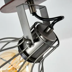 Lampes Vintages & Rétros-hofstein Plafonnier Bitterroot Gris, Bois foncé, 4 lumières