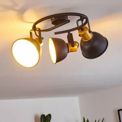 Lampes Dorées-hofstein Plafonnier Blackburn Noir doré, 3 lumières