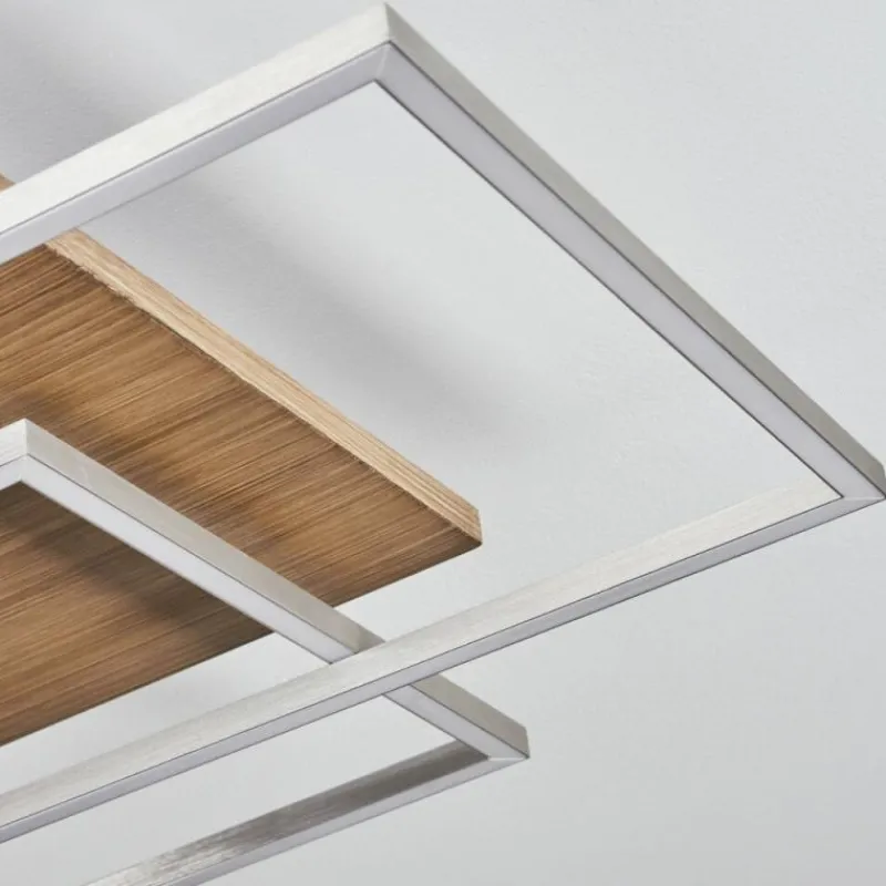 hofstein Plafonnier Blandford LED Écru, Nickel mat, Argenté, 3 lumières, Télécommandes