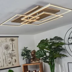 hofstein Plafonnier Blandford LED Écru, Nickel mat, Argenté, 3 lumières, Télécommandes