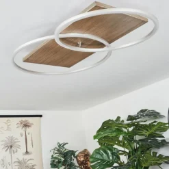 hofstein Plafonnier Blandford LED Écru, Nickel mat, Argenté, 2 lumières, Télécommandes