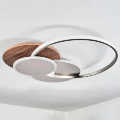 hofstein Plafonnier Blandford LED Écru, Nickel mat, Argenté, 1 lumière, Télécommandes