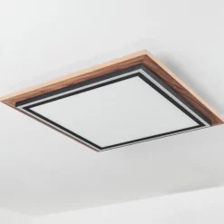 hofstein Plafonnier Blandford LED Brun, Couleur bois, 2 lumières, Télécommandes