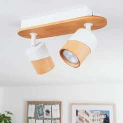 Luminaires Scandinaves-hofstein Plafonnier Blondo Écru, Blanc, 2 lumières