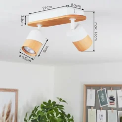 Luminaires Scandinaves-hofstein Plafonnier Blondo Écru, Blanc, 2 lumières