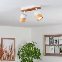 Luminaires Scandinaves-hofstein Plafonnier Blondo Écru, Blanc, 2 lumières